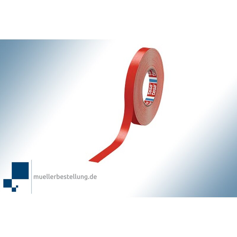 tesaband 4651 Premium red fabric tape, 25 mm, 50 m