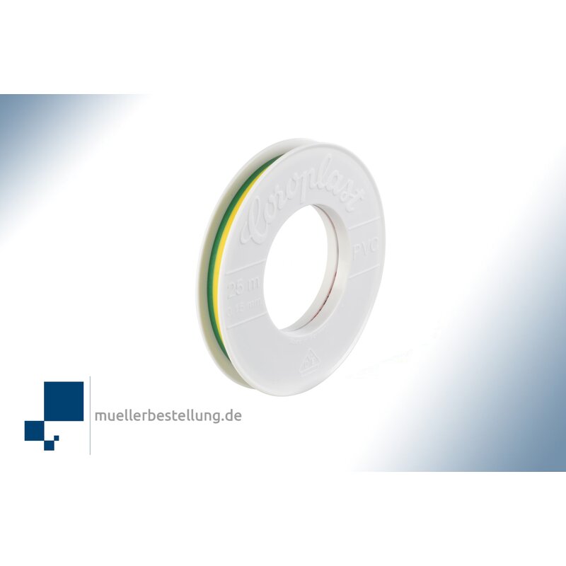 Coroplast 2065 vde electrical insulating tape, 25 m, 9 mm, green-yellow