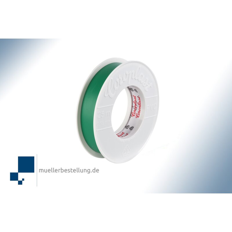 Coroplast 1825 vde electrical insulating tape, 25 m, 19 mm, green