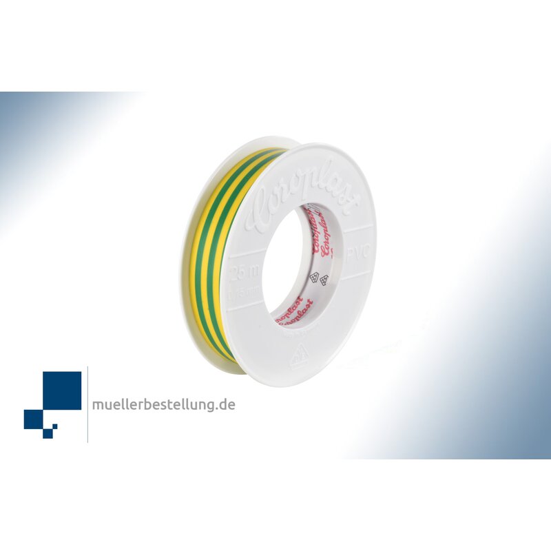 Coroplast 2068 vde electrical insulating tape, 25 m, 19 mm, green-yellow