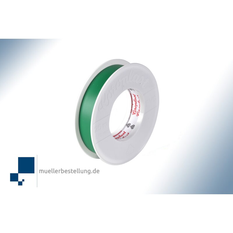 Coroplast 1801 vde electrical insulating tape, 25 m, 15 mm, green