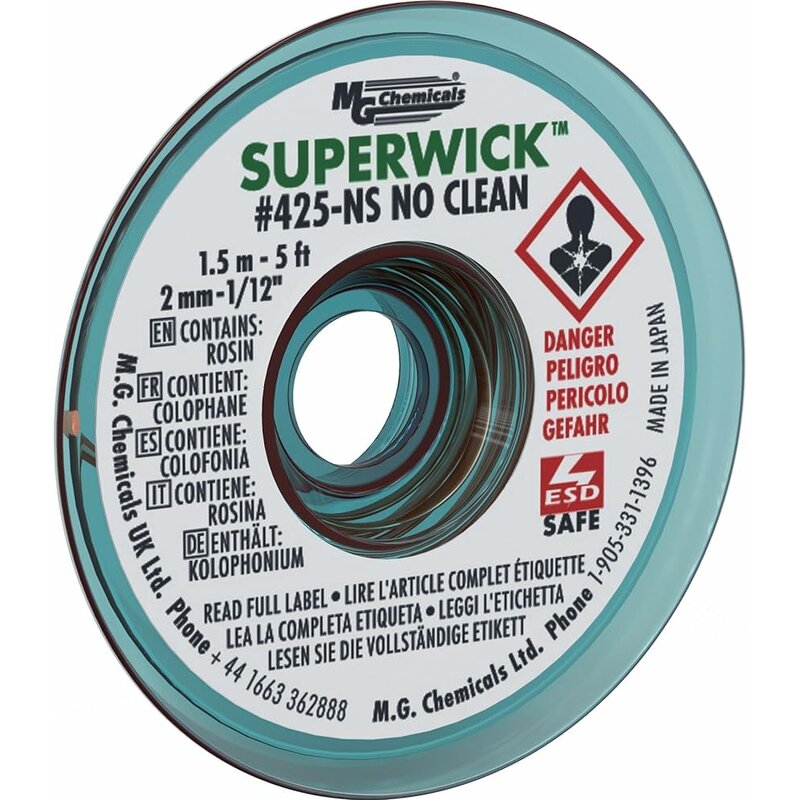 MG Chemicals - Superwick - #3 Green, Static Free, No Clean, 2.0 mm - 1/12