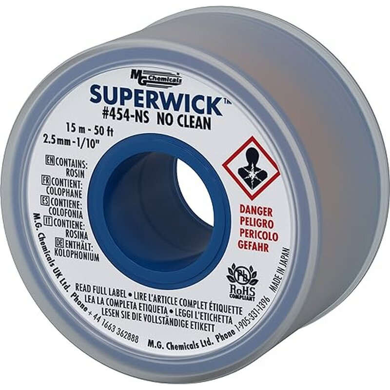 MG Chemicals - Superwick - #4 Blue, Fine Braid, No Clean, 2.5mm/0.100