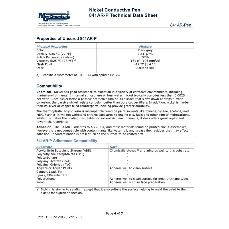 841AR-15ML MG Chemicals 841AR SUPER SHIELD&trade;  Nickel-Leitfhiger Lack - UL-anerkannt, 12 ml