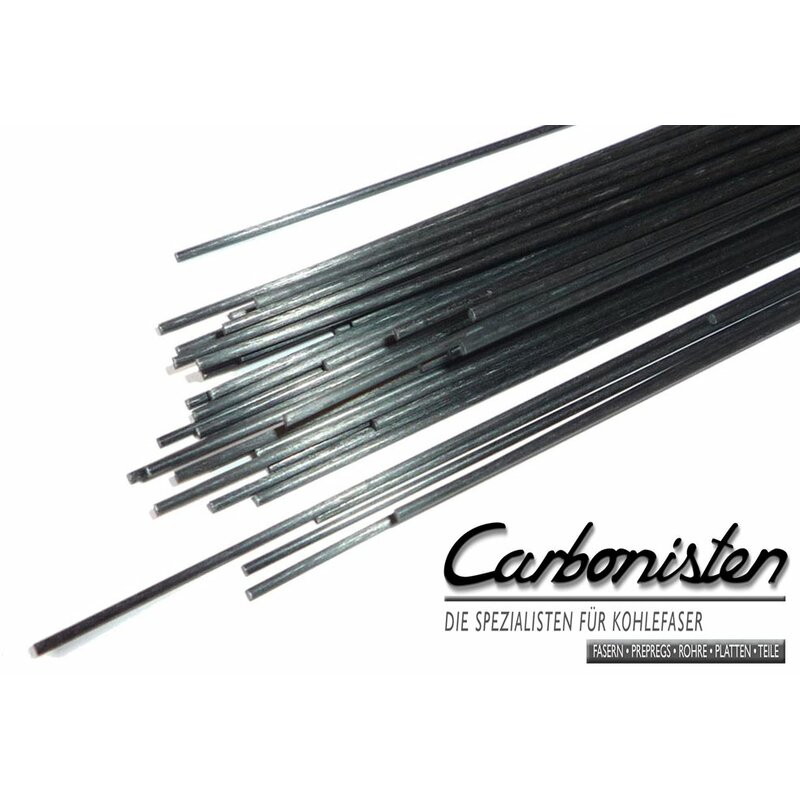 CFRP solid bar (pultruded), 1,0 x 2000 mm  Carbon full rod Carbon fiber Carbon fiber Round rod CFRP