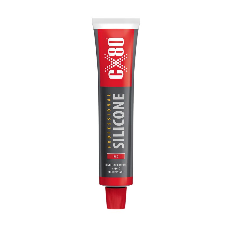 CX80 Hochtemperatur Silikondichtung 80 ml Tube Silikon Dichtmasse +380C Rot